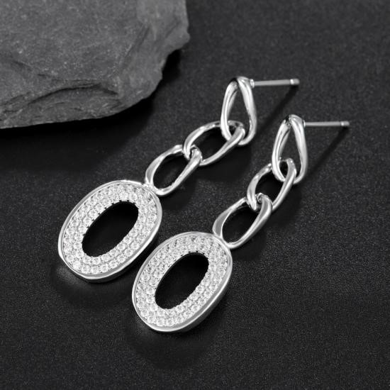 Elegant 18K White Gold plated Simulated Diamond Earrings