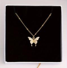 Elegant 18K Yellow Gold plated Simulated Diamond Necklace