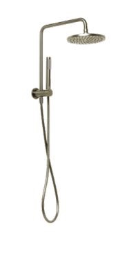 Brushed Nickel Short Twin Shower