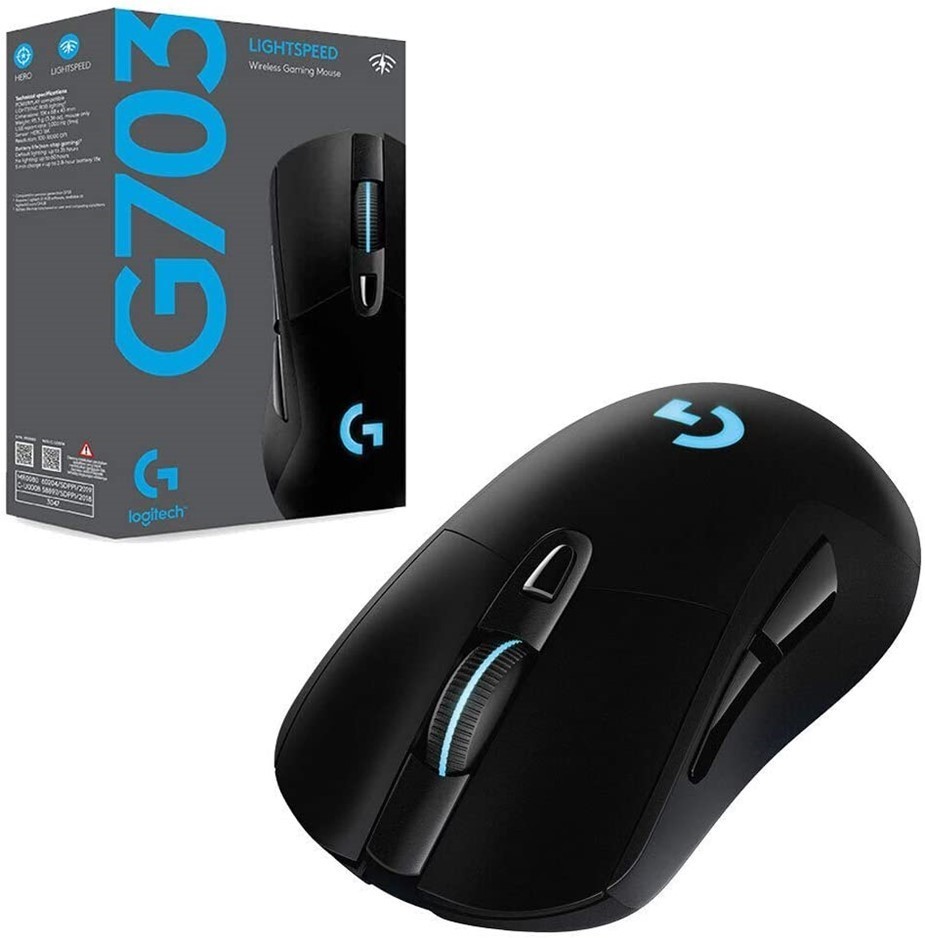 LOGITECH G703 Hero Lightspeed Wireless Optical Gaming Mouse. NB: Used.