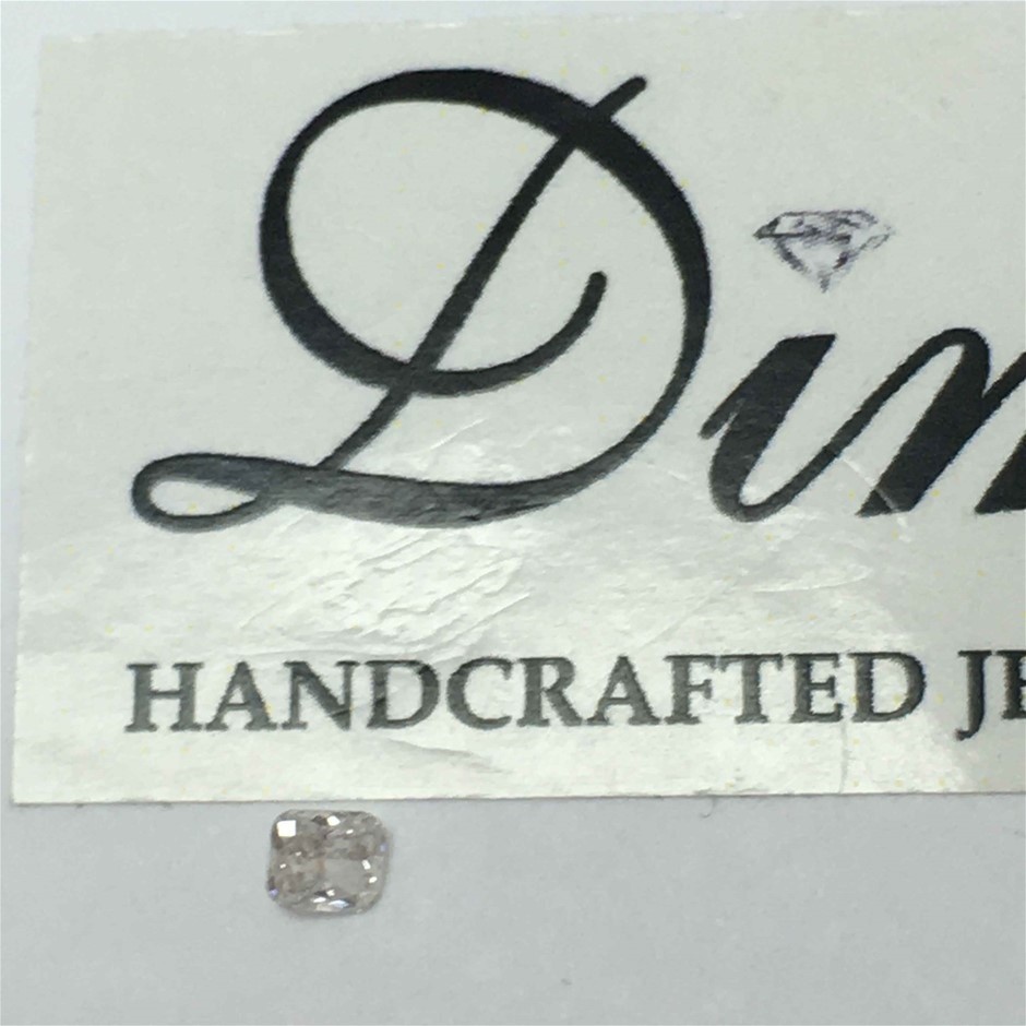 0.082ct One Stone  Pink Diamond Cushion