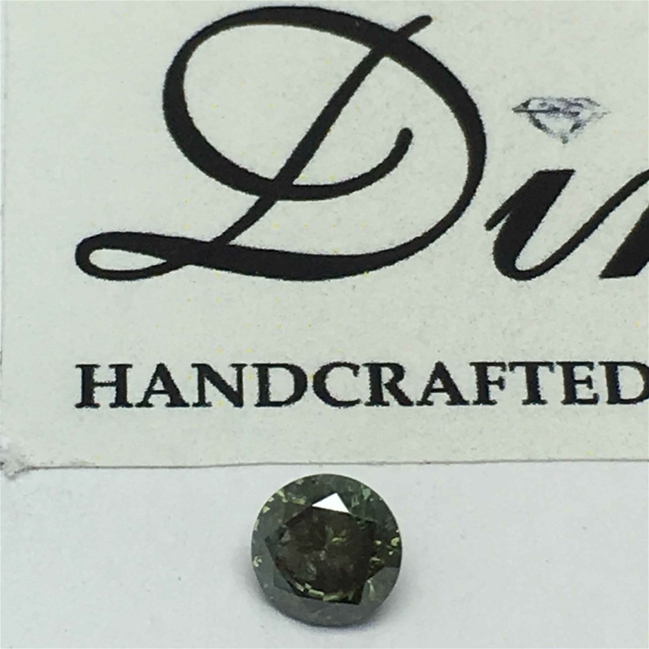 0.46ct Green Diamond One Stone Round