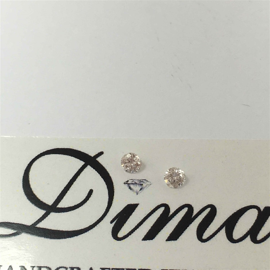 0.068ct Two Stones Pink Diamond Round