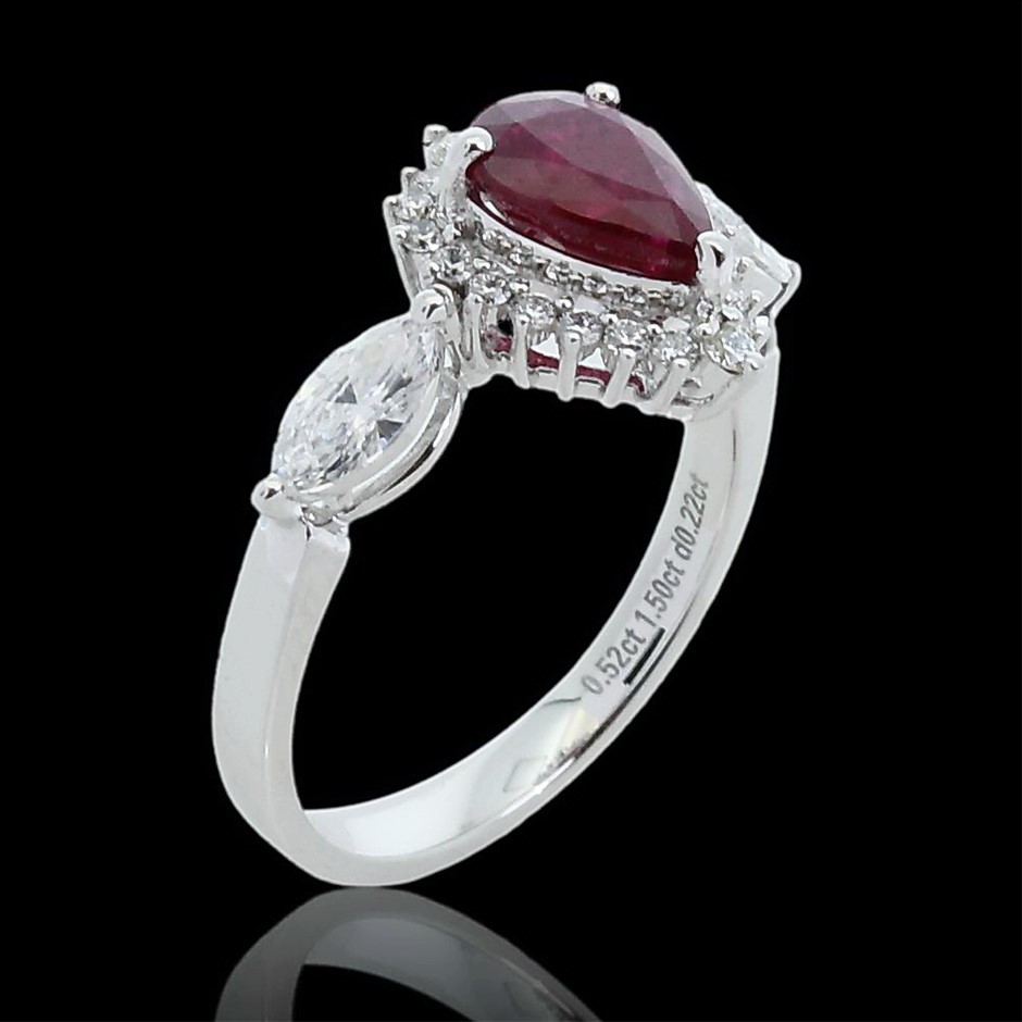 18ct white gold diamond and ruby dress ring Auction (0017-2564706 ...