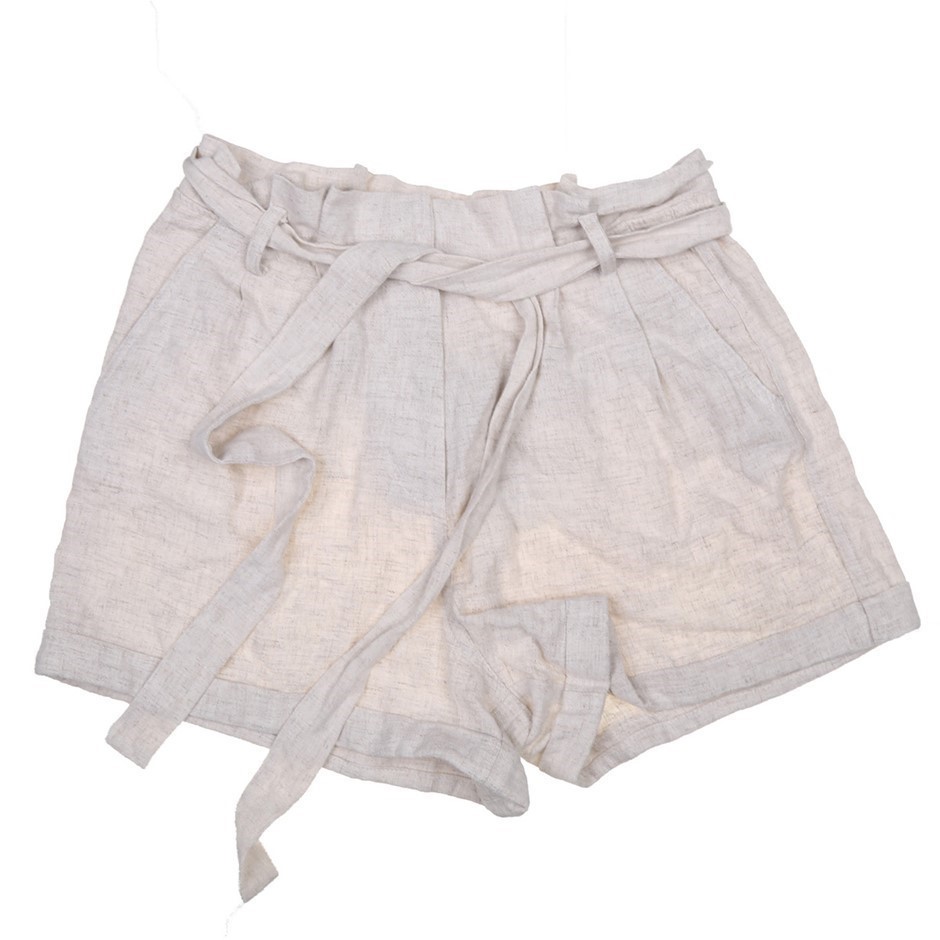 2 x MATTY M Women's Tie-Front High-Waisted Shorts, Size XL, Viscose/Linen,