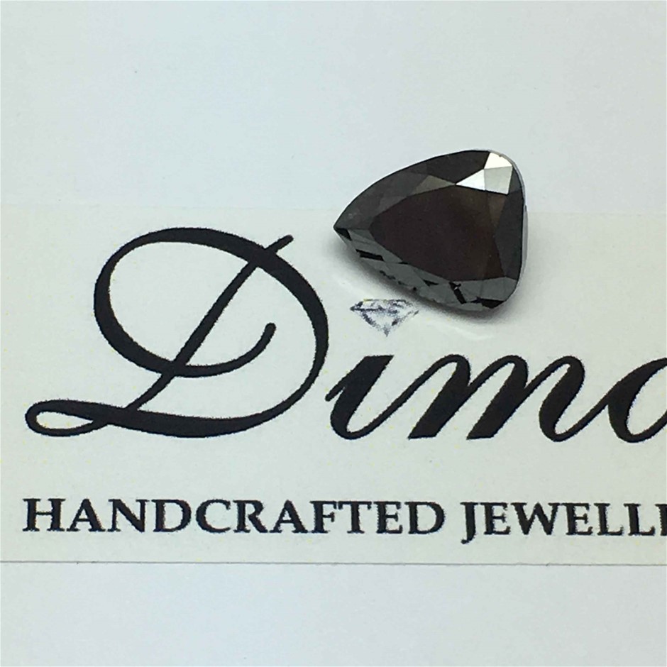 One Stone Black Diamond Pear 2.72ct
