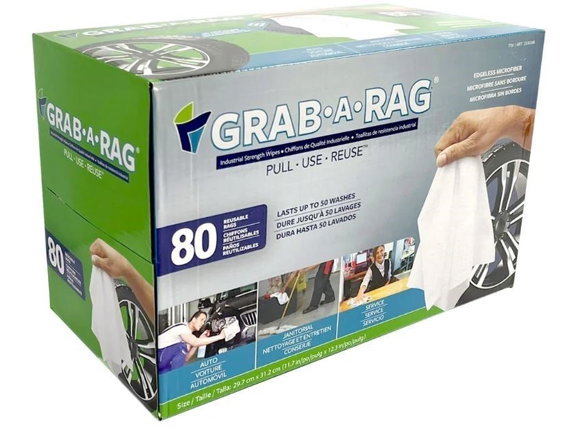 80Pc GRAB-A-RAG Reusable Rag Microfiber Cleaning Cloths, 50 time ...