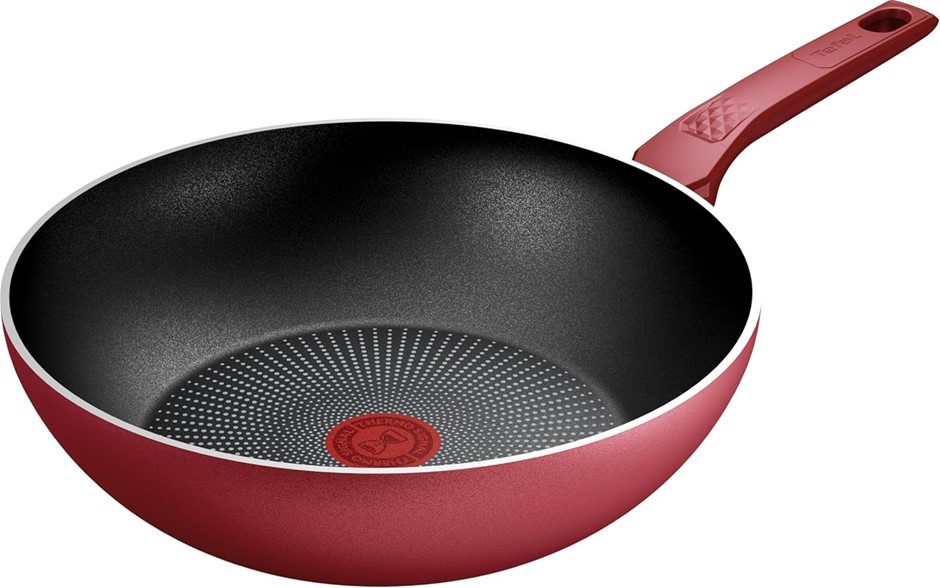 TEFAL Daily Expert Red Non-Stick Wok, 28cm, C2891902, Fixed Handle Aluminiu
