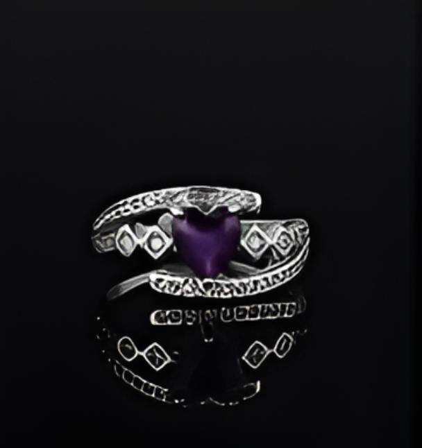 18k White Gold vermeil 1-carat amethyst Ring resizable