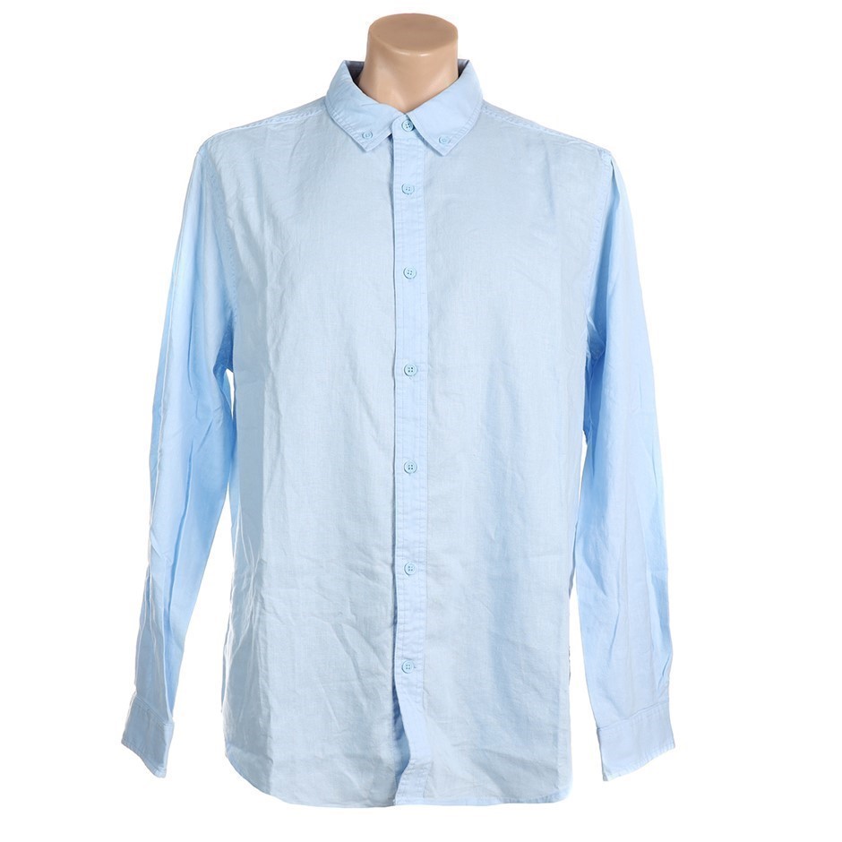 JAG Men's Button Up Shirt, Size XL, Linen/Cotton, Blue. Buyers Note - Disc