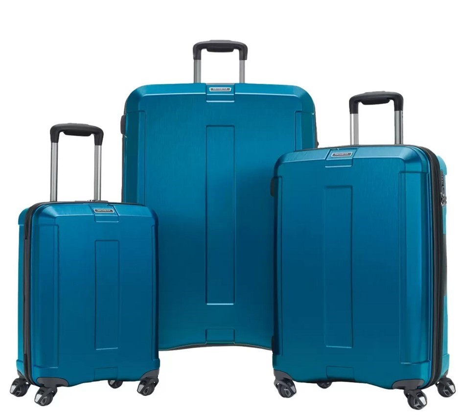 SAMSONITE 3pc Carbon Elite Expandable Hardside Luggage Set, Lagoon Blue, La