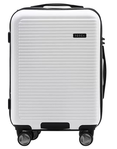 TOSCA London Hardside Luggage Suitcase, White, Small Case 54cm. NB: Minor u