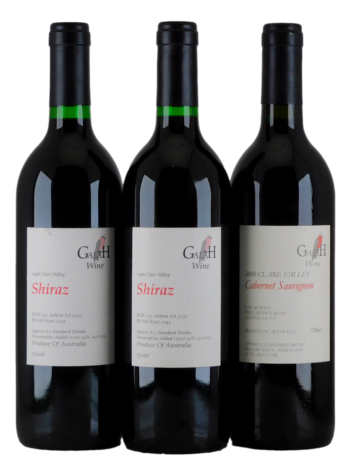 Mixed Red Pack Of Galah (3x 750mL) Clare Valley. 5* Prov.