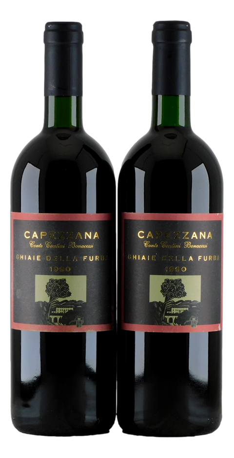 Capezzana Ghiaie Della Furba Carmignano 1990 (2x 750mL). Italy. 5* Prov.