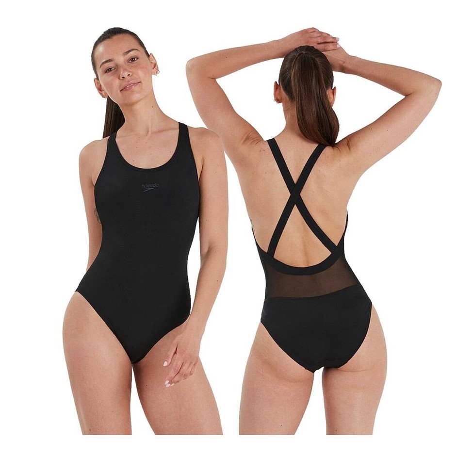 SPEEDO Women's Eco End+ Power Swim One-Piece, Size AU8 / GB32, Black, 8-134