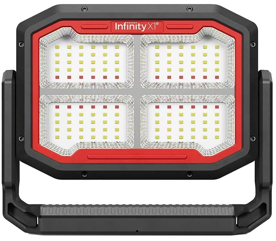 INFINITY X1 Dual Powered Solar Work Light, 3000 Lumen. NB: Damaged packagin