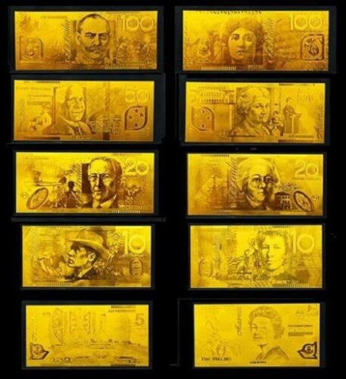 Australian Bank Note Set Limited Edition Rare Banknote Album-Gold ...