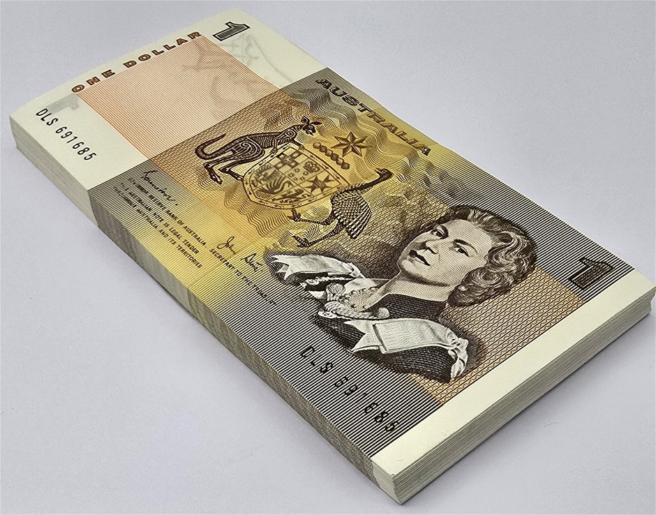 No Reserve Bundle Of 100 X 1982 Australian $1 Banknotes