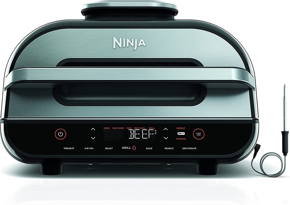 NINJA Foodi Smart XL Grill & Air Fryer,Stainless Steel, Colour: Black, Mode