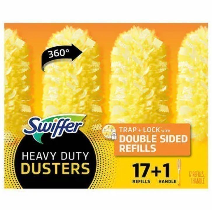 2 x SWIFFER Heavy Duty Dusters, 17 Refills + 1 Handle. NB: Damaged packagin