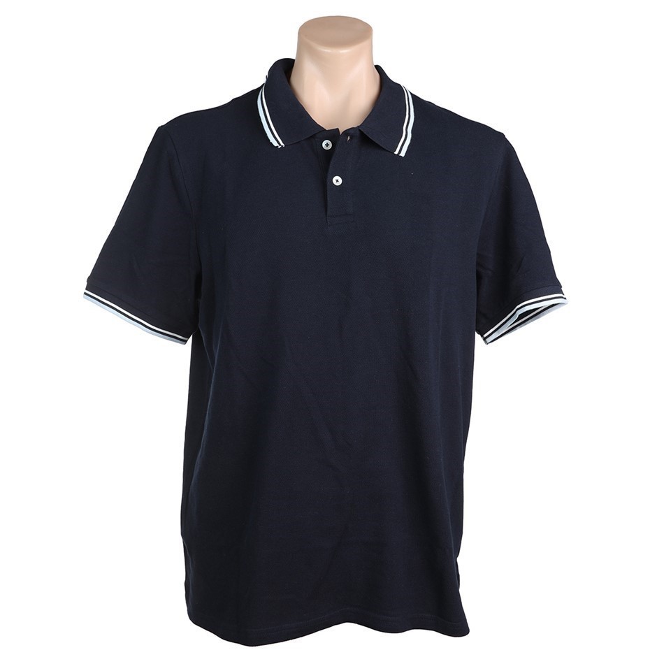 ENGLISH LAUNDRY Men's Polo, Size S, 100% Cotton, Navy/Blue/White (410). Bu