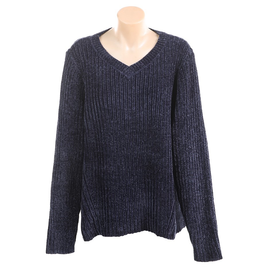 JACHS Women's V-Neck Soft Jumper, Size S, 100% Polyester, Navy. Buyers Not