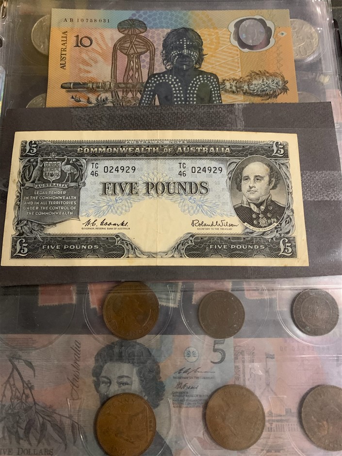 Folder of coins bank notes and stamps Auction (0079-8019949) | Grays ...