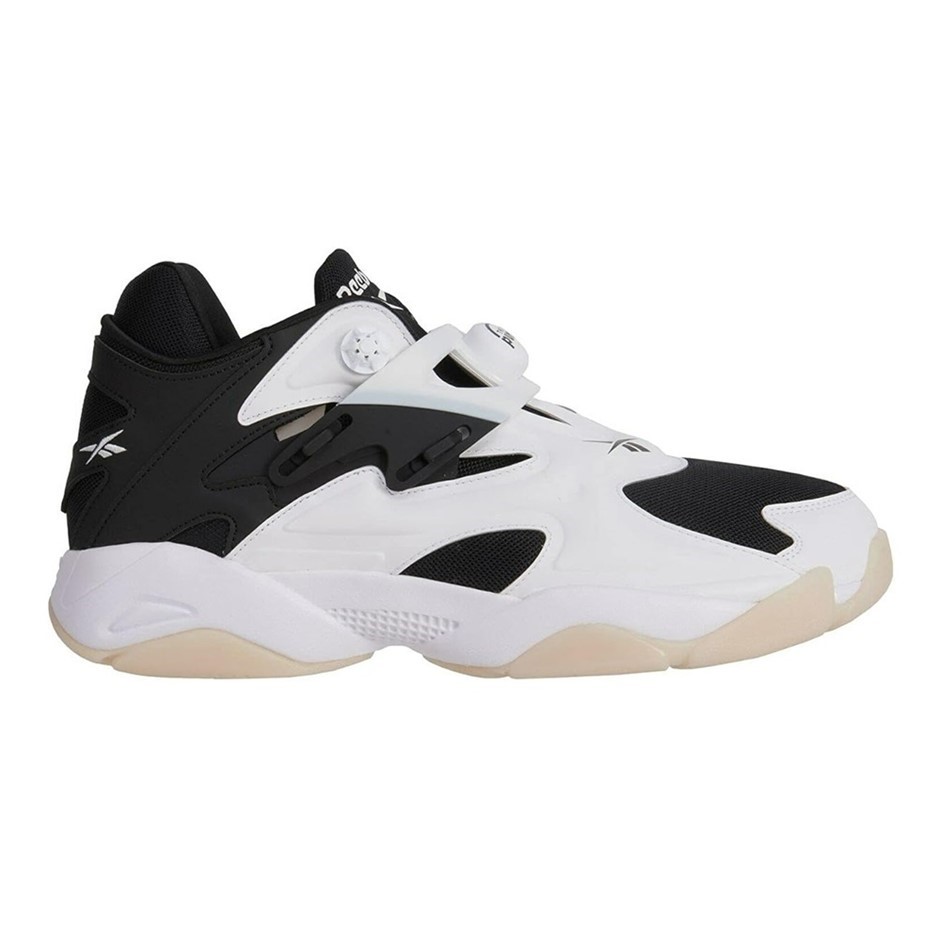 REEBOK Men's Pump Court Shoes, Size US4, White/White/Black. Buyers Note -