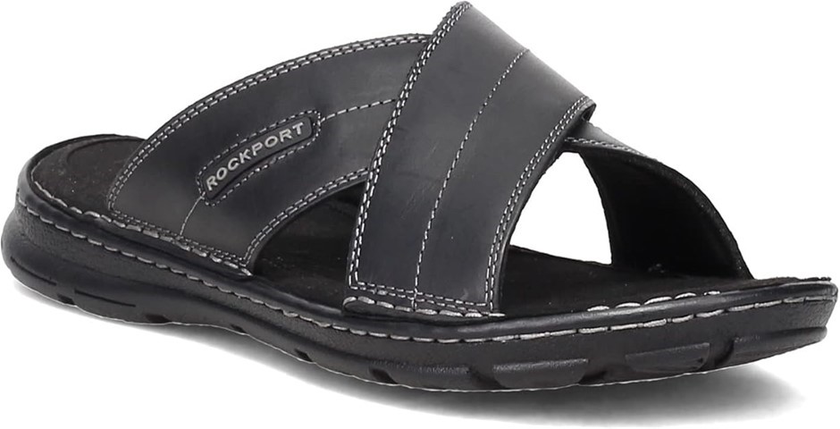 ROCKPORT Men's Darwyn Xband Slide, US7M / UK6.5 / EUR40 / Black. Buyers No