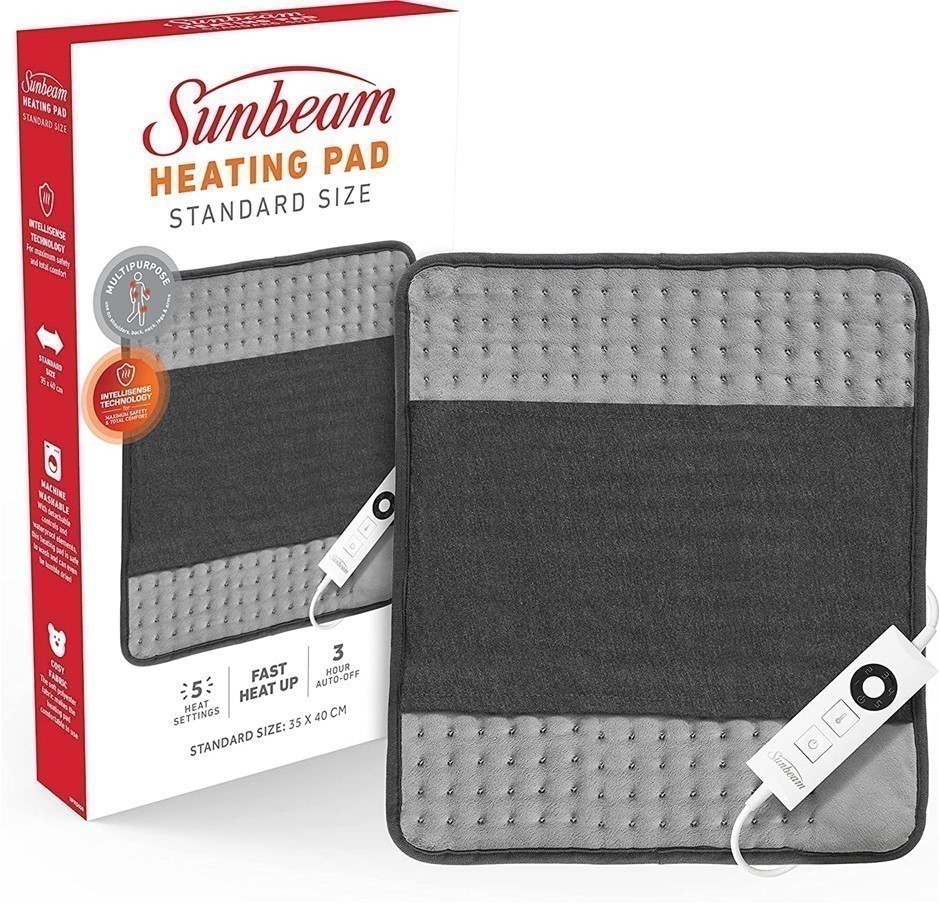 SUNBEAM Electric Heating Pad, Standard Size 35 x 40 cm, 5 Heating Settings,