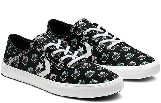 CONVERSE Women's HelloKitty Costa OX Shoes, Size US7.5, Black/White.