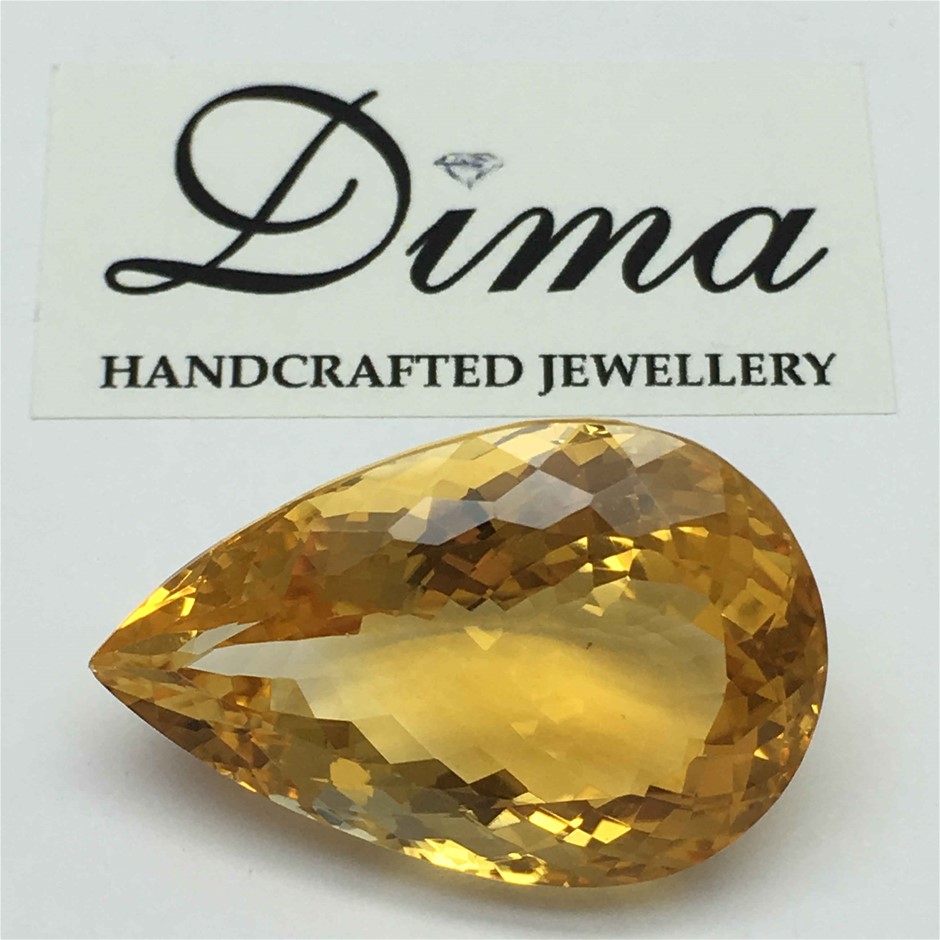 One Stone Citrine Pear 40.18ct