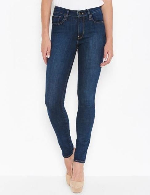 LEVI'S Women's 721 High-Rise Skinny Jeans, Size 27x30, 59% Cotton, Blue Sto