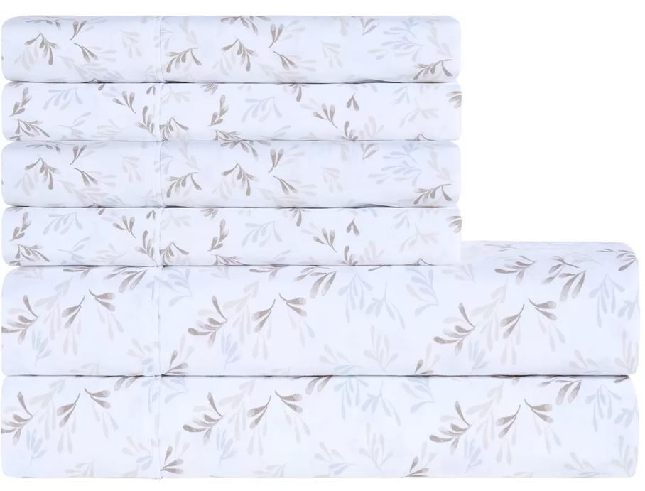 SOUTH POINT Home Fashions 6-Piece Sheet Set, Incl: 1 x Flat Sheet, 1 x Fitt