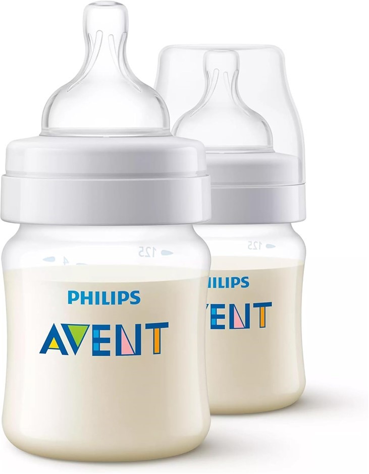 PHILIPS AVENT Anti-Colic Baby Bottles, 125ml, 2-pack, SCY100/02.