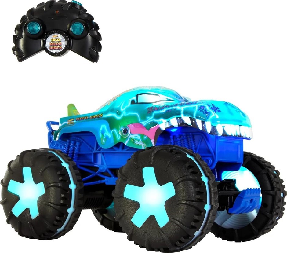 HOT WHEELS Monster Trucks 1:15 Scale Mega-Wrex Alive Battery-Powered RC Veh