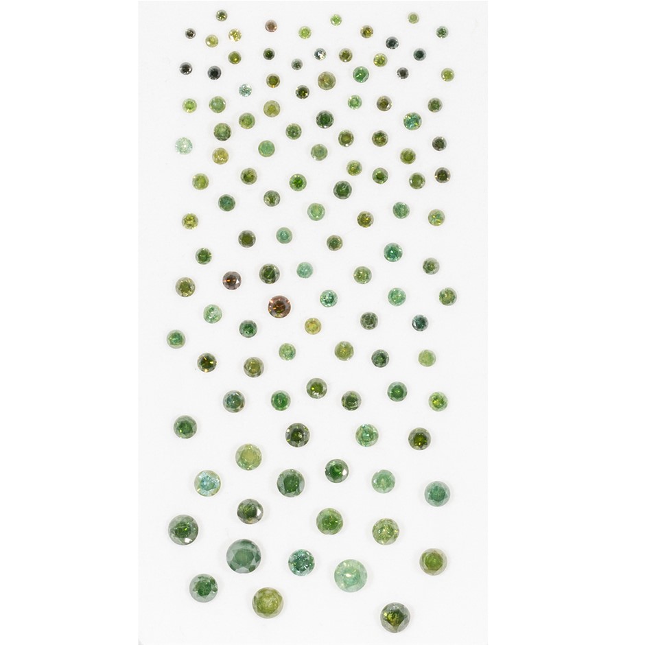 5.01ct TSW Natural Green Diamond Collection - Round Brilliant Cut