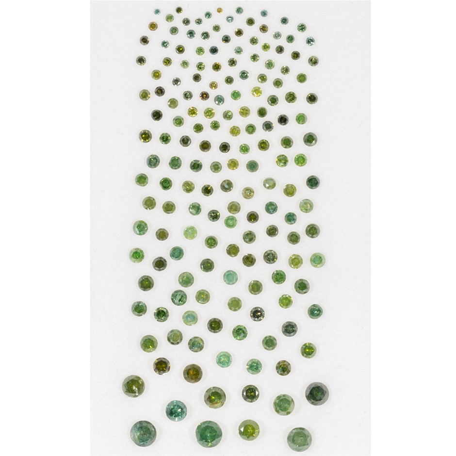 5.01ct TSW Natural Green Diamond Collection - Round Brilliant Cut