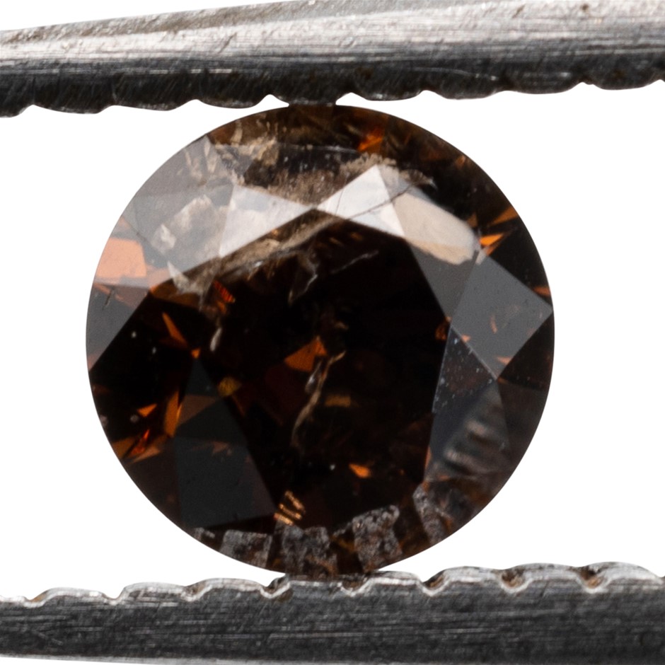 0.19ct Genuine Natural Champagne Diamond - Round Brilliant Cut