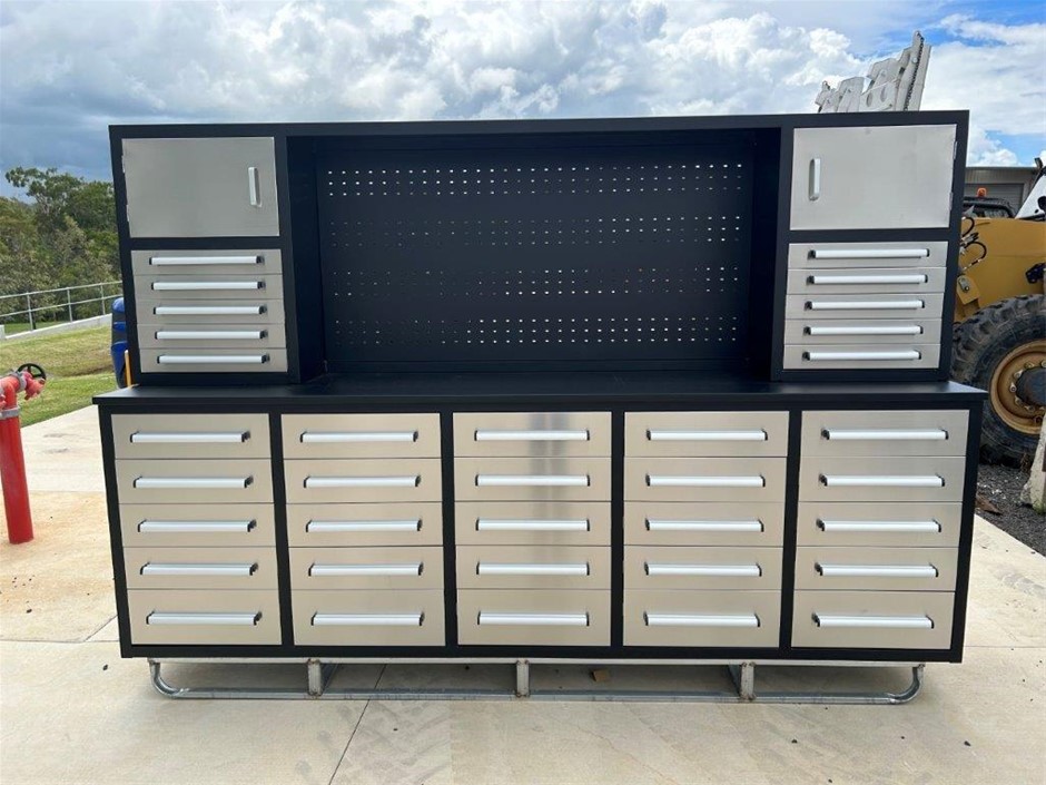 Unused 2025 Stainless Steel Work Benches/Tool Cabinets