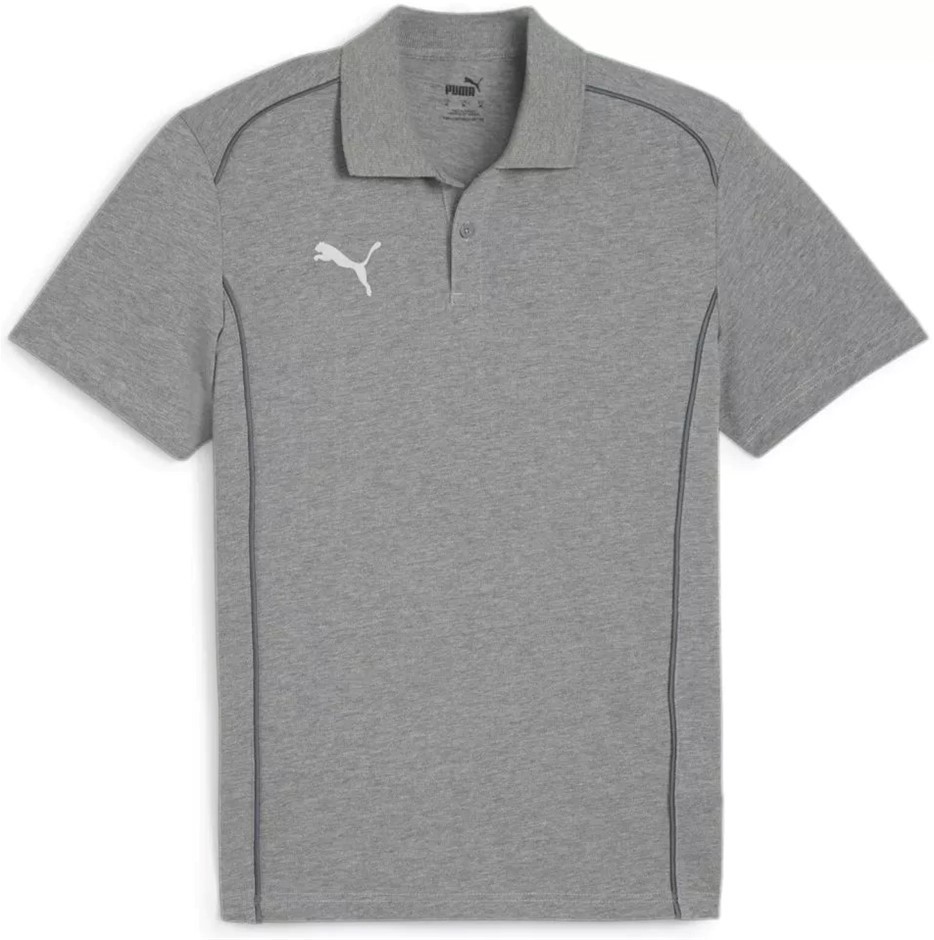 PUMA TeamFinal Casuals Polo, Size XL, 51% Cotton, MediumGreyHeather/Silver