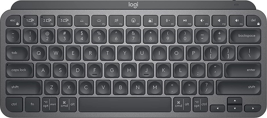 LOGITECH MX Keys Mini Minimalist Wireless Illuminated Keyboard, Graphite.