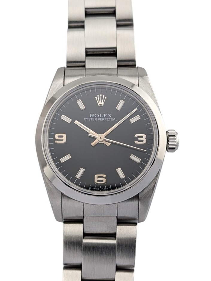 Rolex 67480 Oyster Perpetual 31 Black Explorer Dial 31mm 1997 U Serial ...