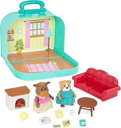 Li’l Woodzeez – Travel Suitcase Living Room Playset