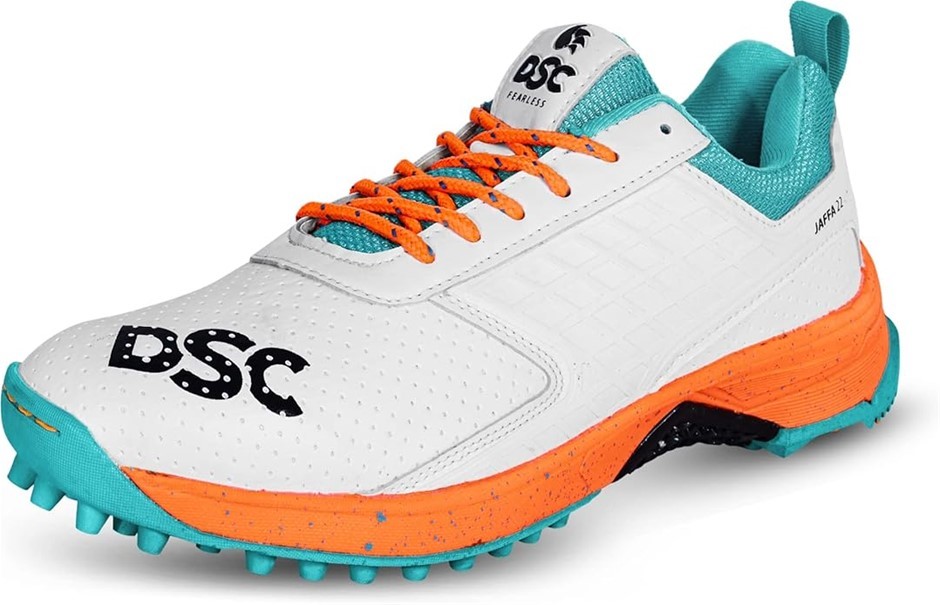 DSC Men's Jaffa 22 Cricket Shoes / US9 / UK8 / White Orange.