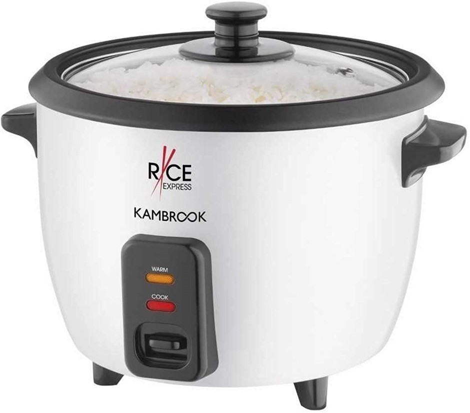 KAMBROOK Express Rice Cooker, 10 Cooked Cup Capacity, Colour: White.