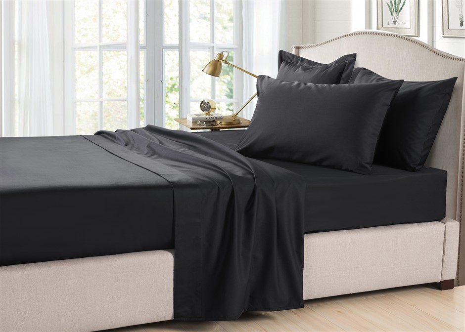Organic Bamboo Sheet Set 350 Thread Count | Black Charcoal | Single