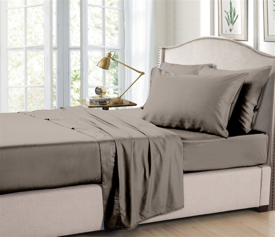 Organic Bamboo Sheet Set 350 Thread Count | Simply Taupe | Single