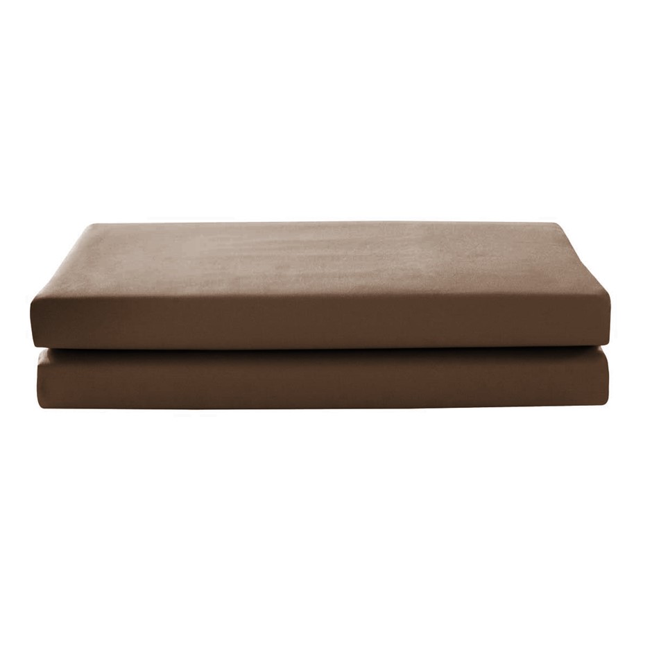 1200 Thread Count Egyptian Cotton Fitted Sheet | Chocolate | Single