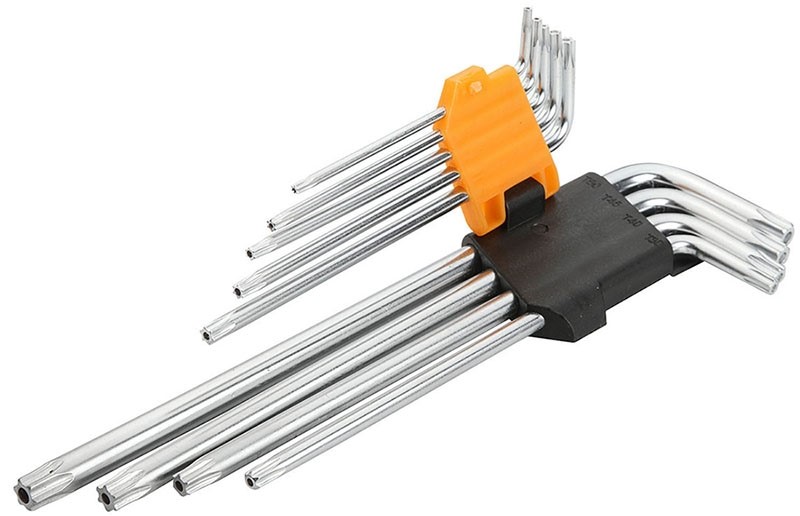 Tolsen 9Pcs Torx Extra-Long Arm Hex Key Set